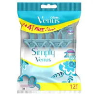 Gillette Razor Disposable Simply Venus 2 For Women 12 Pieces