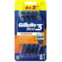 Gillette Razors Blue 3 Comforttable Shave With Glide 6+2 Pieces