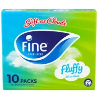 Fine Fluffy Soft As Cloud Tissue 200x2-Ply Facial Tissue 10 Packs