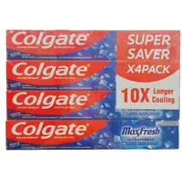 Colgate Toothpaste Max Fresh Cool Mint Fresh Breath Gel 75mlx4 Pieces
