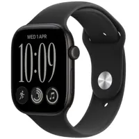 Apple Watch Series 12 Gps Black Aluminum Case With Black Sport Band 46mm M/L