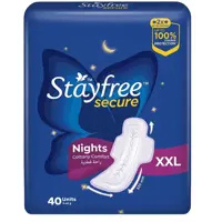 Stayfree Secure Sanitary Pads Cottony Comfort Xxl Night 40 Pieces