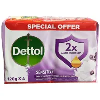 Dettol Sensitive Antibacterial Bar Soap 120gx4 Pieces